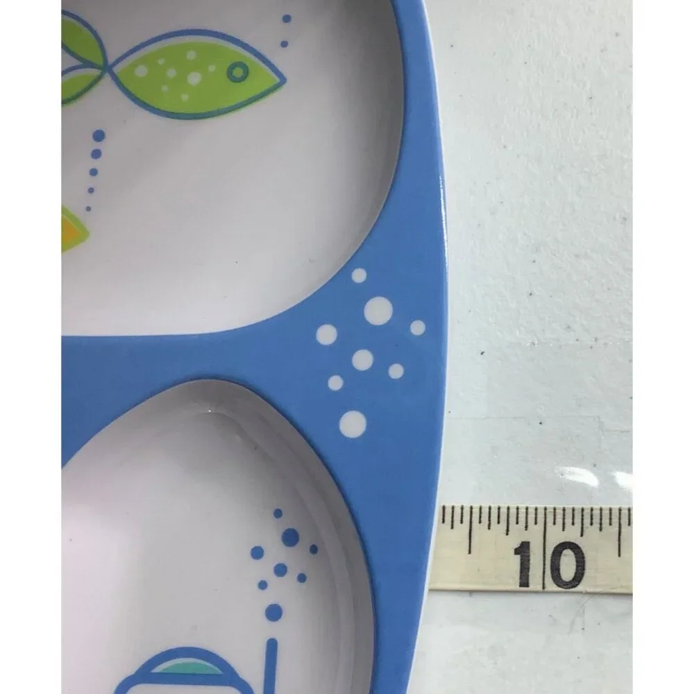 Kids Divided Melamine Plate 4 Sections Underwater Theme Durable Lot of 2‎ Target